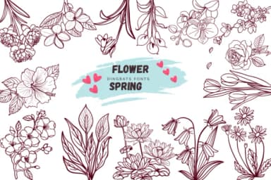 Flower Spring by Suphitchaya — Dingbats Font — thumbnail 1