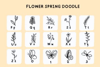 Flower Spring Doodle by Bee piyanuch — Dingbats Font — thumbnail 6