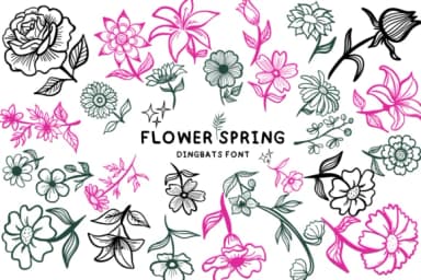 Flower Spring by Bee piyanuch — Dingbats Font — thumbnail 1