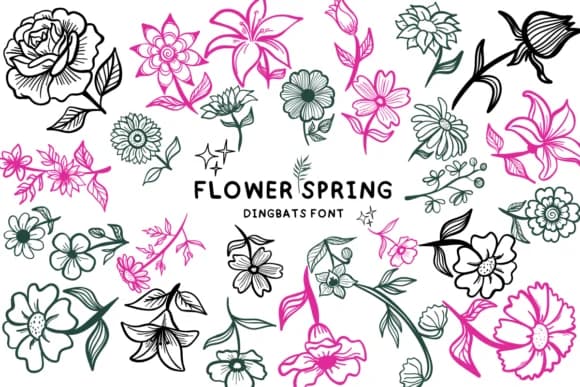 Flower Spring by Bee piyanuch — Dingbats Font