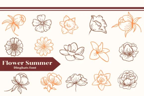Flower Summer by Apiwat Type — Dingbats Font
