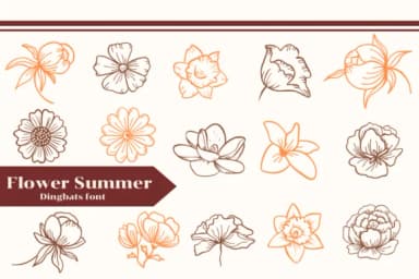 Flower Summer by Apiwat Type — Dingbats Font — thumbnail 1