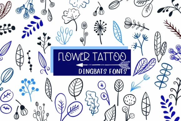 Flower Tattoo by Sirinart — Dingbats Font