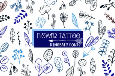 Flower Tattoo by Sirinart — Dingbats Font — thumbnail 1