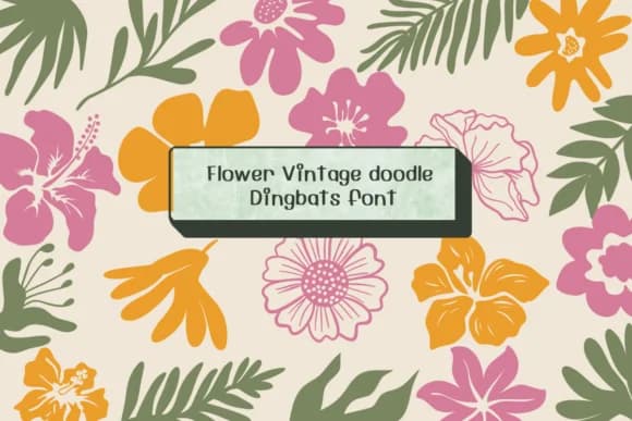 Flower Vintage Doodle by Ketsarin — Dingbats Font