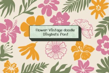 Flower Vintage Doodle by Ketsarin — Dingbats Font — thumbnail 1