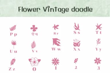 Flower Vintage Doodle by Ketsarin — Dingbats Font — thumbnail 3