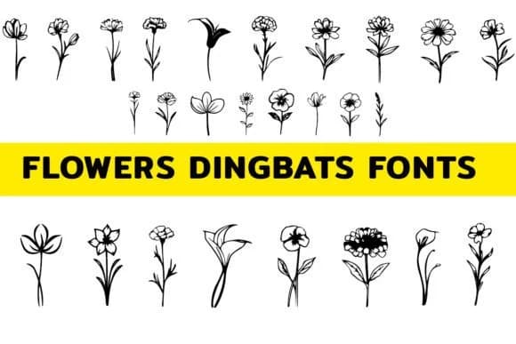 Flowers by MOMAT THIRTYONE — Dingbats Font