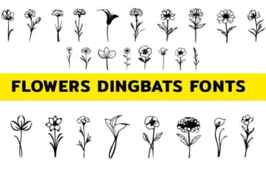 Flowers by MOMAT THIRTYONE — Dingbats Font — thumbnail 1