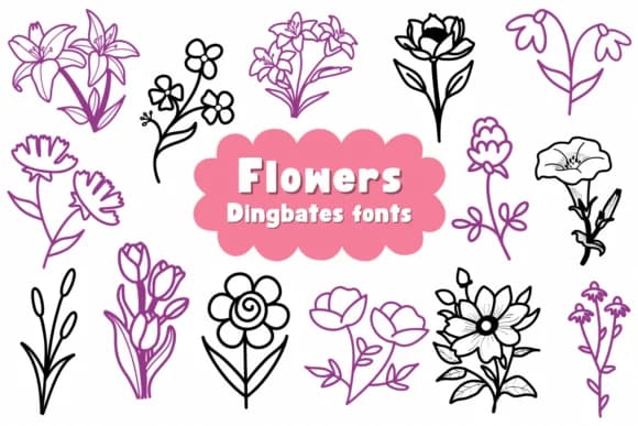 Flowers by Natchuta — Dingbats Font