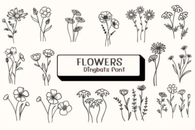 Flowers by Ketsarin — Dingbats Font — thumbnail 1