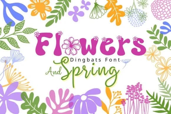 Flowers and Spring by Pui Art — Dingbats Font