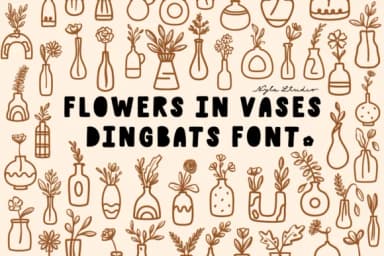 Flowers in Vases by Nyla.studio — Dingbats Font — thumbnail 1