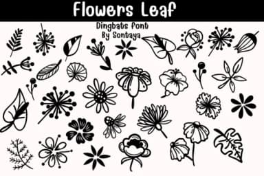 Flowers Leaf by Sontaya — Dingbats Font — thumbnail 1
