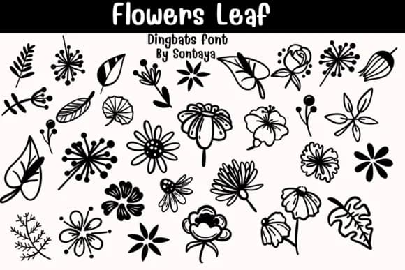 Flowers Leaf by Sontaya — Dingbats Font