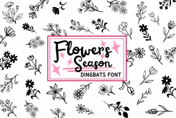 Flowers Season by PraewDesigns — Dingbats Font