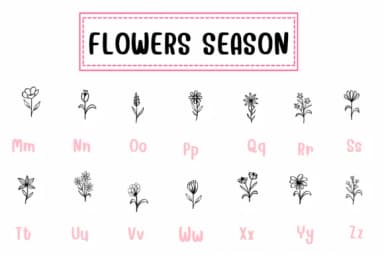 Flowers Season by PraewDesigns — Dingbats Font — thumbnail 3