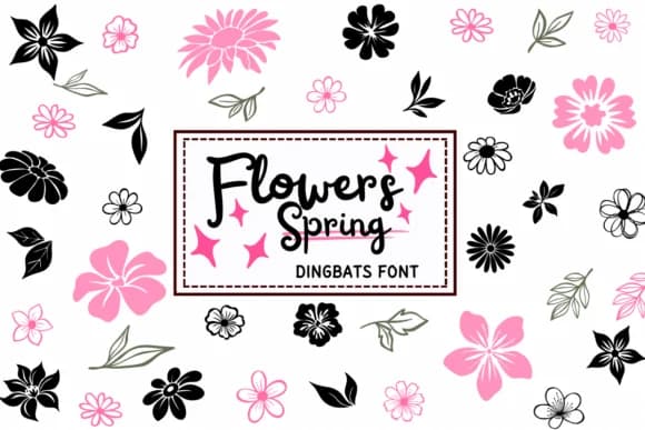 Flowers Spring by PraewDesigns — Dingbats Font