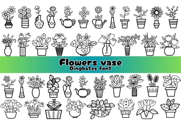 Flowers Vase by Chonada — Dingbats Font