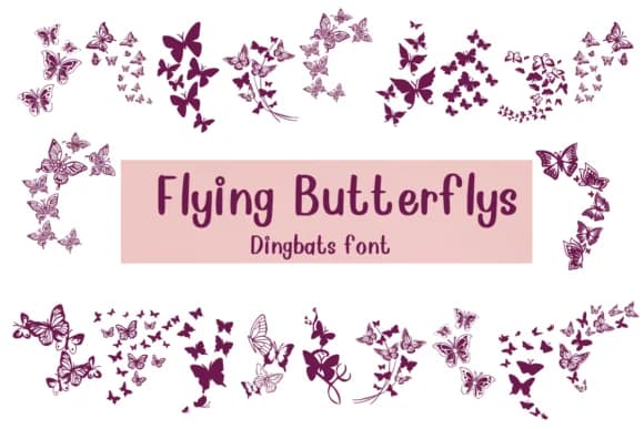 Flying Butterflies by Nongyao — Dingbats Font