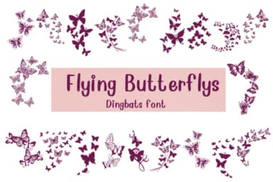 Flying Butterflies by Nongyao — Dingbats Font — thumbnail 1