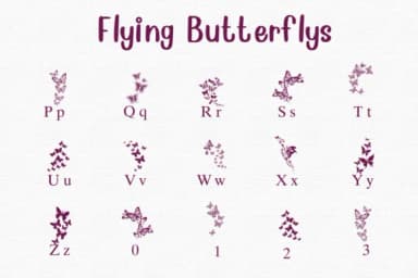 Flying Butterflies by Nongyao — Dingbats Font — thumbnail 3