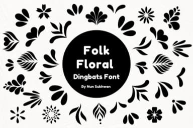 Folk Floral Dingbats by Nun Sukhwan — Dingbats Font — thumbnail 1