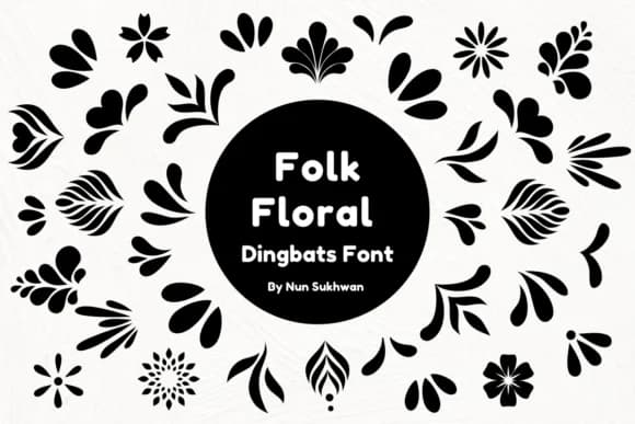 Folk Floral Dingbats by Nun Sukhwan — Dingbats Font