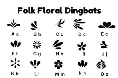 Folk Floral Dingbats by Nun Sukhwan — Dingbats Font — thumbnail 6