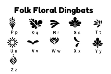 Folk Floral Dingbats by Nun Sukhwan — Dingbats Font — thumbnail 7