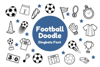 Football Doodle by Nun Sukhwan — Dingbats Font — thumbnail 1