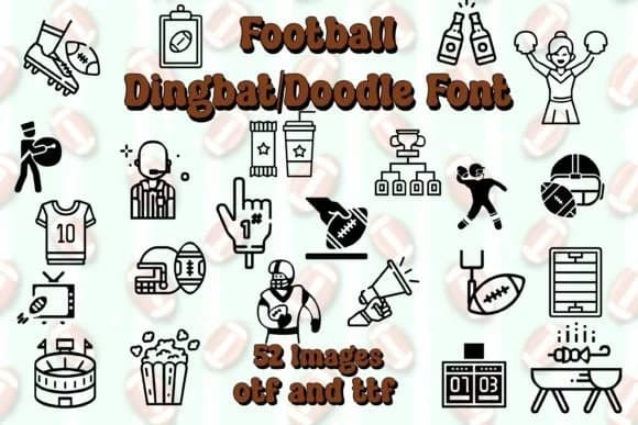 Football Doodle by Mary Kay's Magic — Dingbats Font
