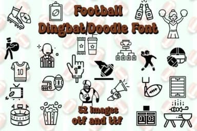Football Doodle by Mary Kay's Magic — Dingbats Font — thumbnail 1