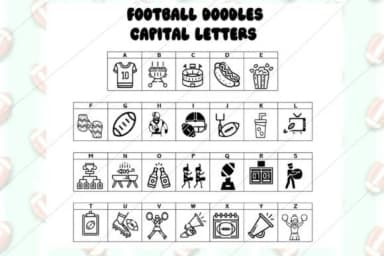 Football Doodle by Mary Kay's Magic — Dingbats Font — thumbnail 2