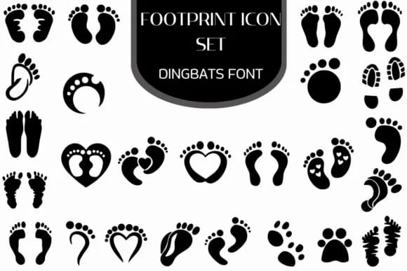 Footprint Icon Set by Heartcraft Atelier — Dingbats Font
