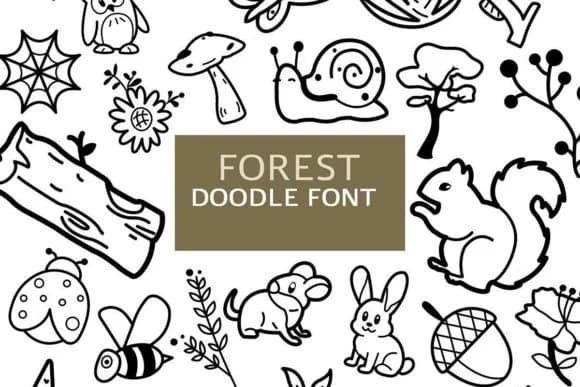 Forest Doodle by digitalplannerland — Dingbats Font