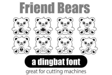 Friend Bears by Illustration Ink — Dingbats Font — thumbnail 1