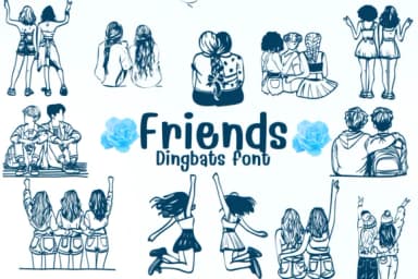 Friends by Nongyao — Dingbats Font — thumbnail 1