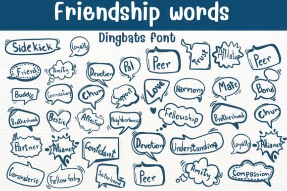 Friendship Words by Sontaya — Dingbats Font