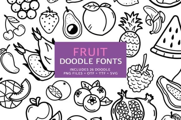 Fruit Doodle by digitalplannerland — Dingbats Font