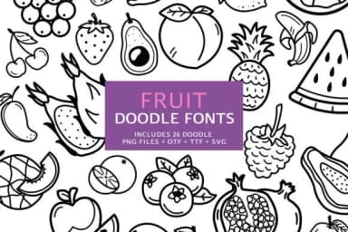 Fruit Doodle by digitalplannerland — Dingbats Font — thumbnail 1