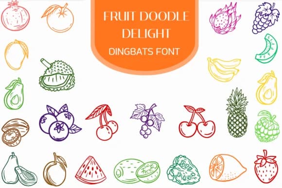Fruit Doodle Delight by Heartcraft Atelier — Dingbats Font