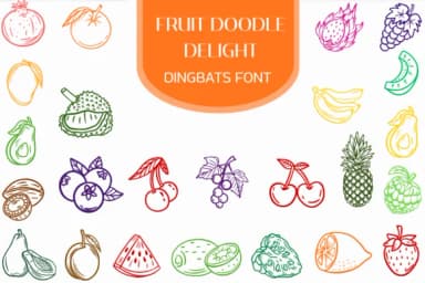 Fruit Doodle Delight by Heartcraft Atelier — Dingbats Font — thumbnail 1