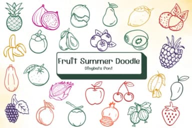 Fruit Summer Doodle by Ketsarin — Dingbats Font — thumbnail 1