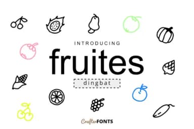 Fruites Doodle by CrafterFonts — Dingbats Font — thumbnail 1