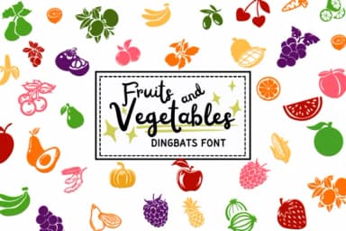 Fruits and Vegetables by PraewDesigns — Dingbats Font — thumbnail 1