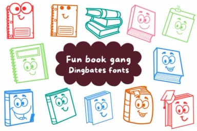 Fun Book Gang by Natchuta — Dingbats Font — thumbnail 1
