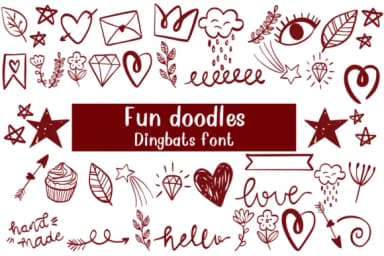 Fun Doodles by Nongyao — Dingbats Font — thumbnail 1