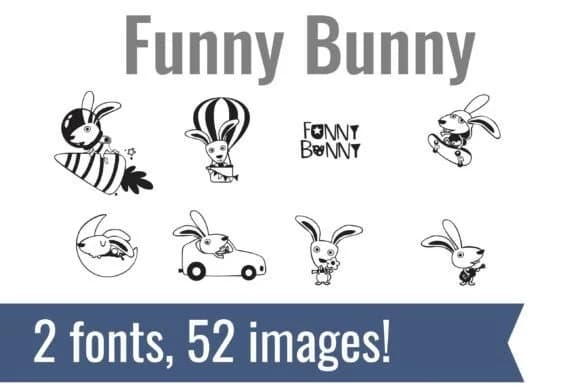 Funny Bunny Dingbats by Illustration Ink — Dingbats Font