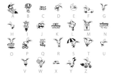 Funny Bunny Dingbats by Illustration Ink — Dingbats Font — thumbnail 4